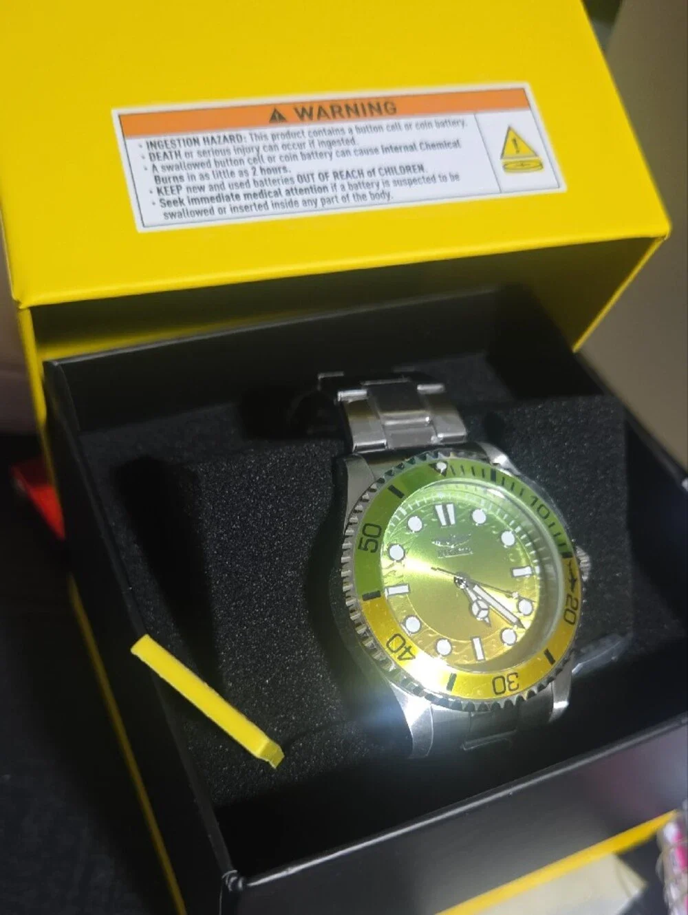 Men's Yellow Diver-Style Swim Watch